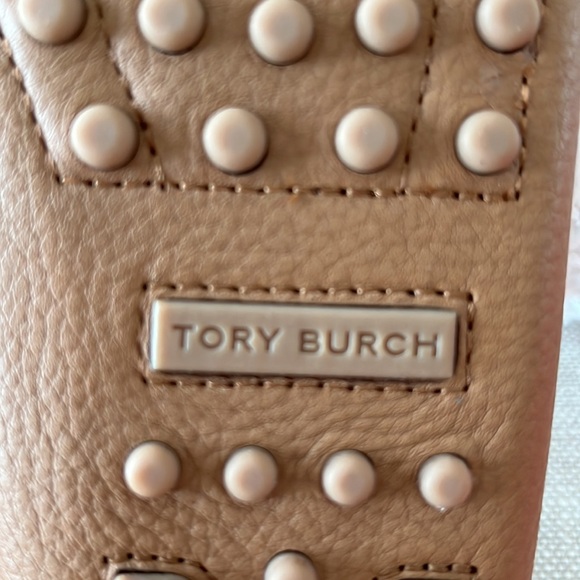 Tory Burch Everly Driver Leather Loafer Shoe Brand New Size 8 Tan Brass NWT - Picture 14 of 15